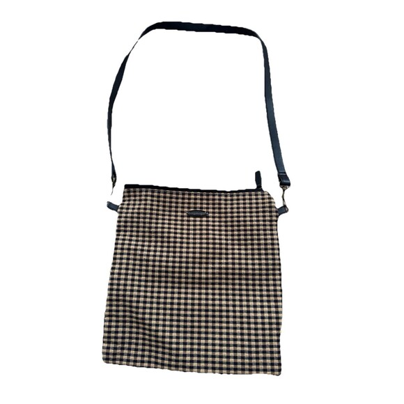 Longaberger Women’s Tan and Black Plaid Crossbody Bag Purse 11”x 10” - Picture 1 of 4